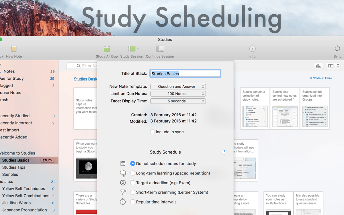 Study Scheduling