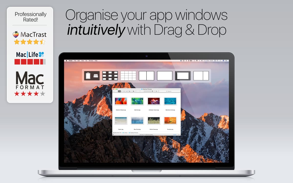 Organise your app windows intuitively with Drag & Drop
