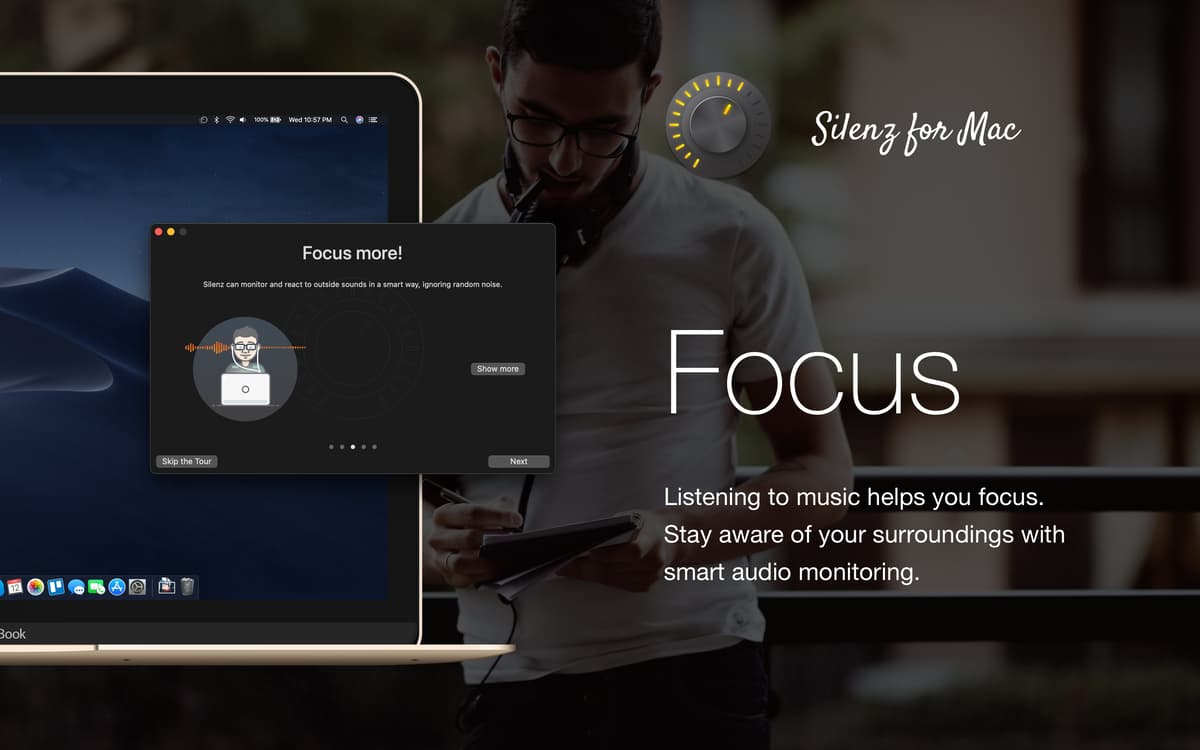 Focus - Listening to music helps you focus. Stay aware of your surroundings with smart audio monitoring.