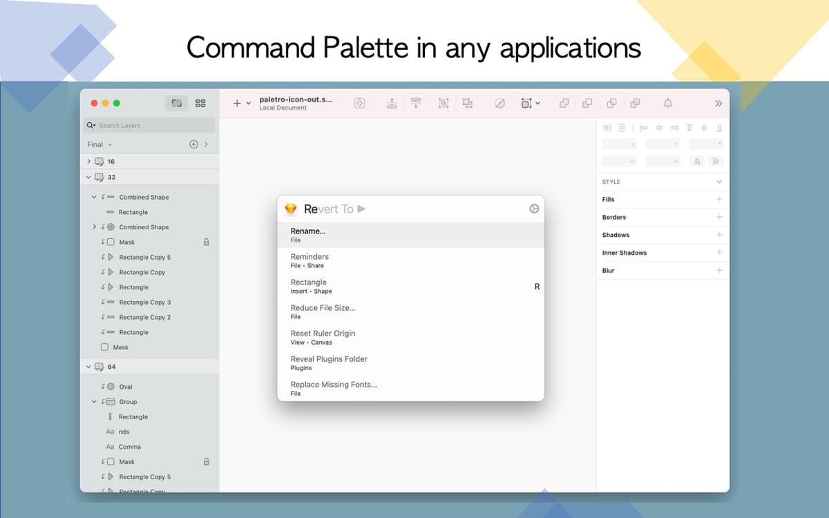 Command Palette in any applications