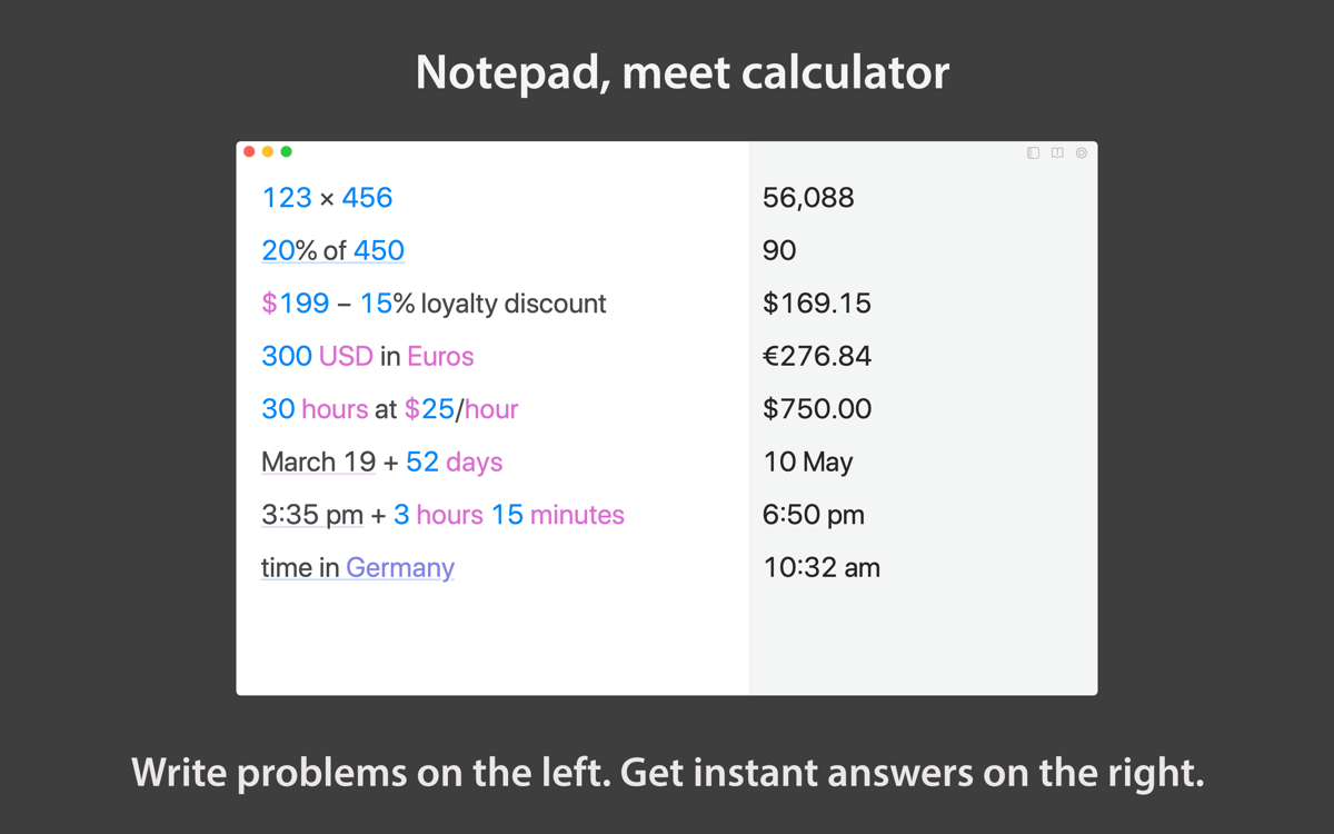 Notepad, meet calculator