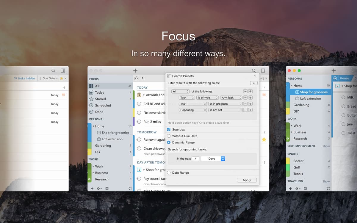 Focus in so many different ways.