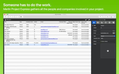 Someone has to do the work. Merlin Project Express gathers all the people and companies involved in your project.