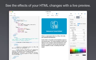 See the effects of your HTML changes with a live preview.